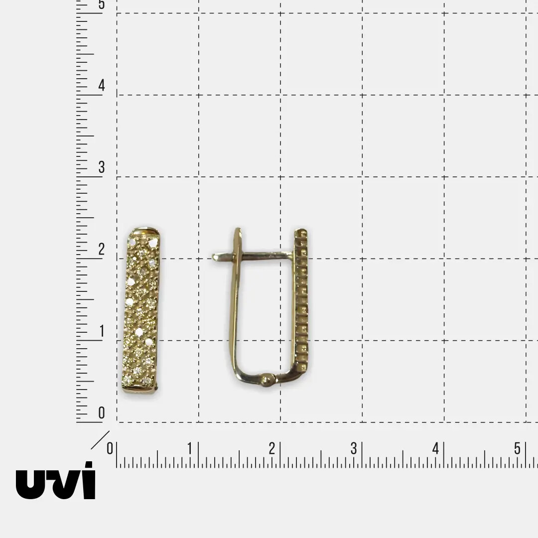 Серьги из желтого золота с желтыми бриллиантами